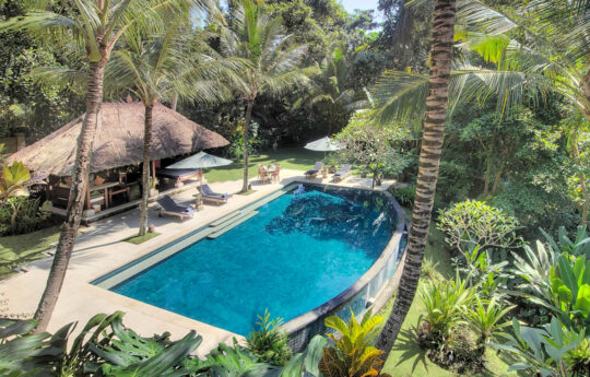Villa Alamanda, Ubud, Bali Villa Alamanda swimming pool and villa exterior from above