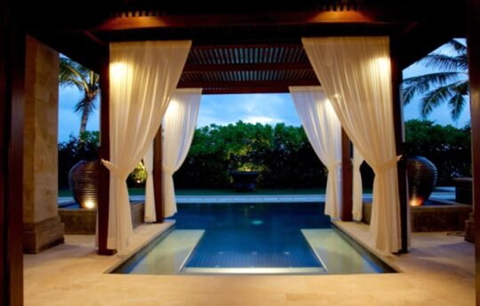 Tabanan villas – villa amani golf, view of pool from villa interior Villa Amani Golf Tabanan Villas