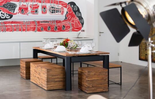 Small dining table of canngu villa with seating for 4 people