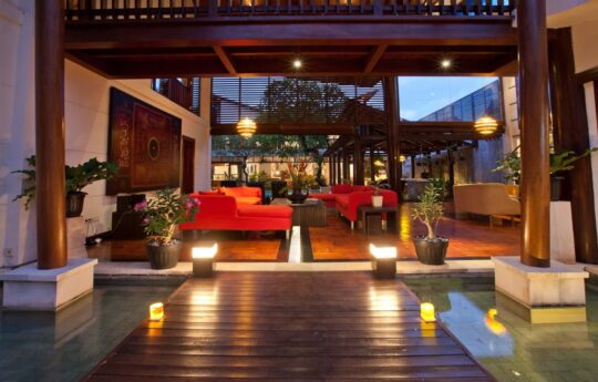Sanur villas – Villa Casis, villa at night with lights Villa Casis Sanur Villas
