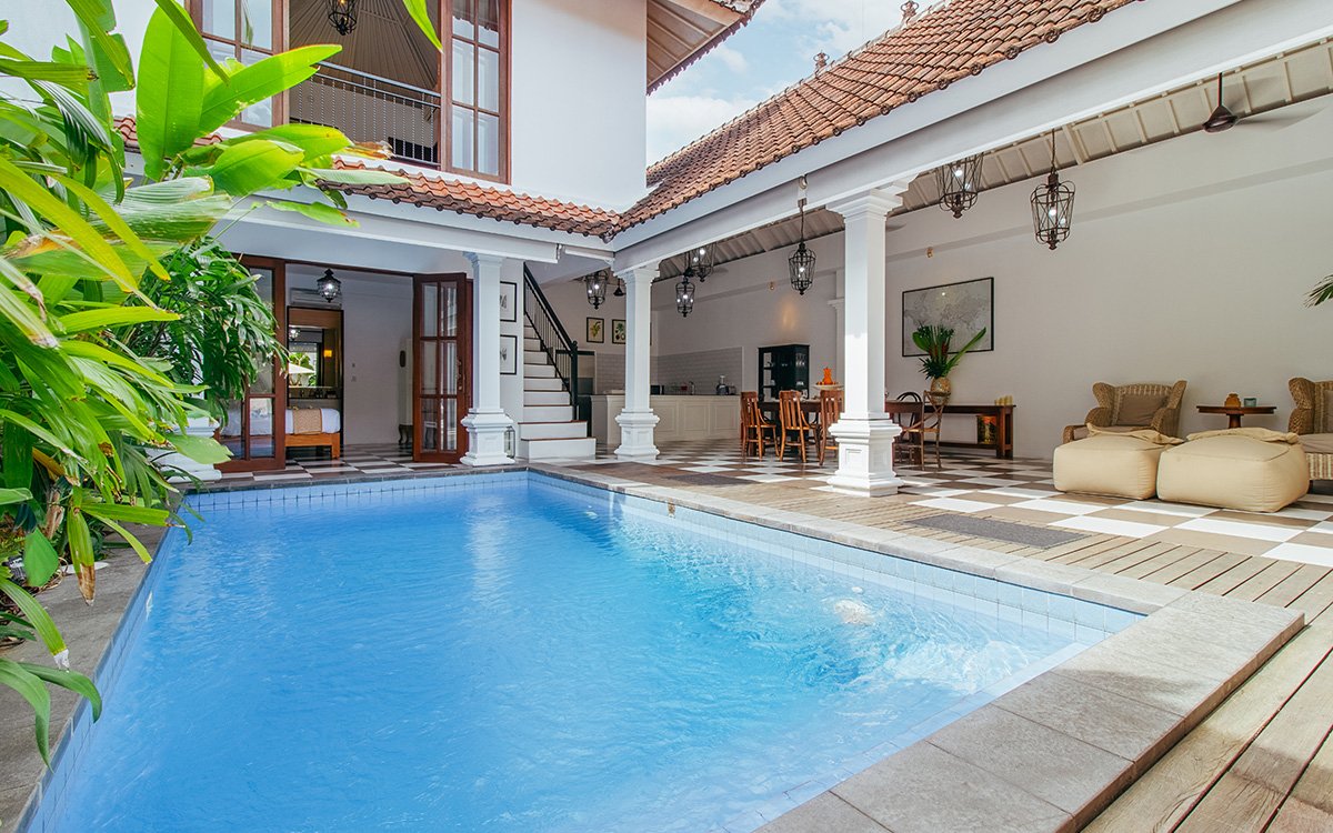 Villa Kailysa Indah Villa Kailysa Indah Seminyak swimming pool and living area views with garden on side