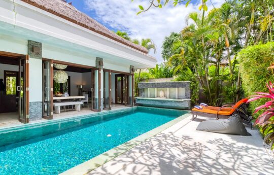 Villa Menari Swimming pool and tropical garden views of Villa Menari in Seminyak Bali
