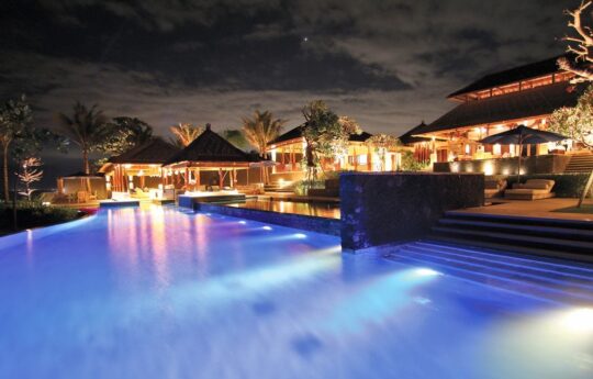 Sanur villas – villa puri salila, pool at night Villa Puri Salila Sanur Villas