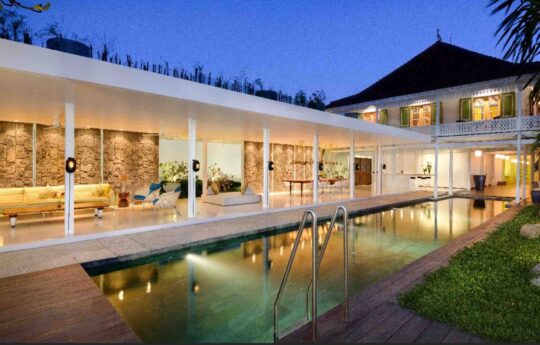 seminyak villas – villa 1880, pool at night villa 1880 seminyak villas