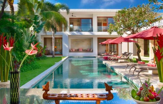 villa casa brio Swimming pool views with villa exterior of villa casa brio