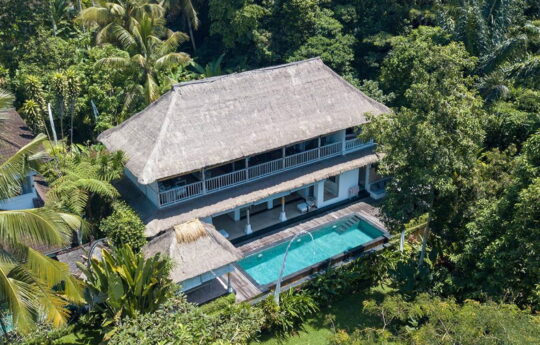 Villa Shamballa Huge Villa Shamballa in Ubud from above with view of pool