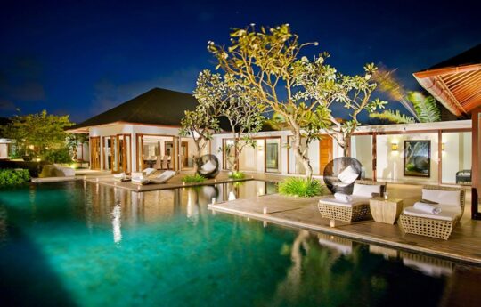 Nusa Dua Villas – Shanti Residence, swimming pool at night The Shanti Residence Nusa Dua Villas