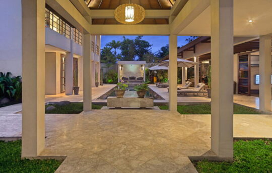 interior area of villa with view of pool