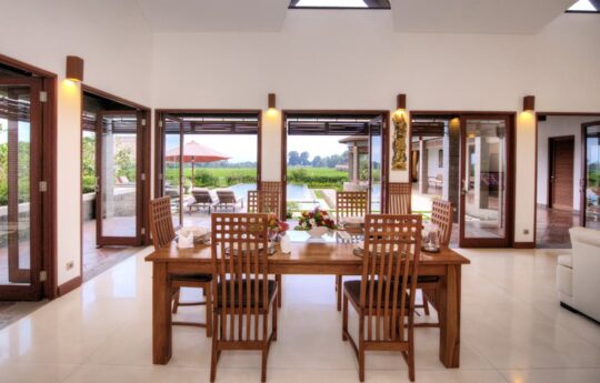 ubud villas – villa griya atma, dining area villa griya atma ubud villas