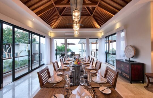 Dining area with views of garden