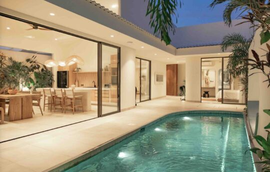 view of pool are villa lounge area of villa curl curl in Berawa, canggu