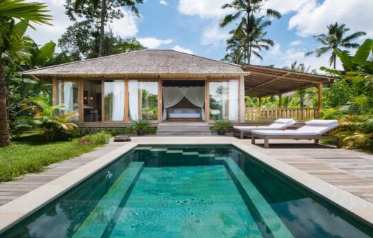 ubud villas – villa nag shampa, view of pool and villa Villa Nag Shampa Ubud villas bali