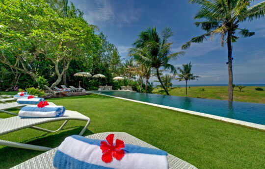 Villa Sungai Tinggi Canggu beach views from the Villa Sungai Tinggi pool area
