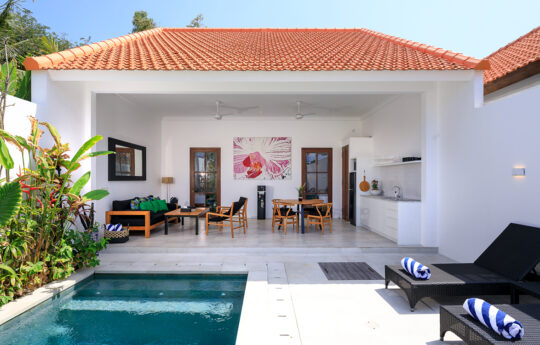 Villa Madiba 2 View of villa exterior, swimming pool and living areas